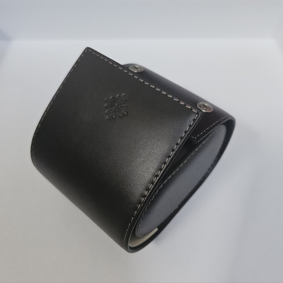 Patek Philippe dark brown leather travel watch carry box - Picture 5 of 10